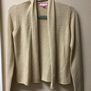 Lilly Pulitzer Beige Open-Front Cardigan